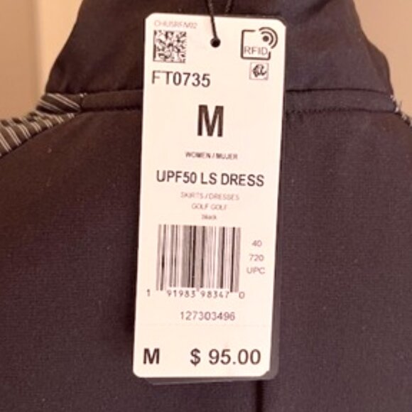 Adidas UPF 50 Black Golf Dress-MED-NWT - Picture 7 of 11